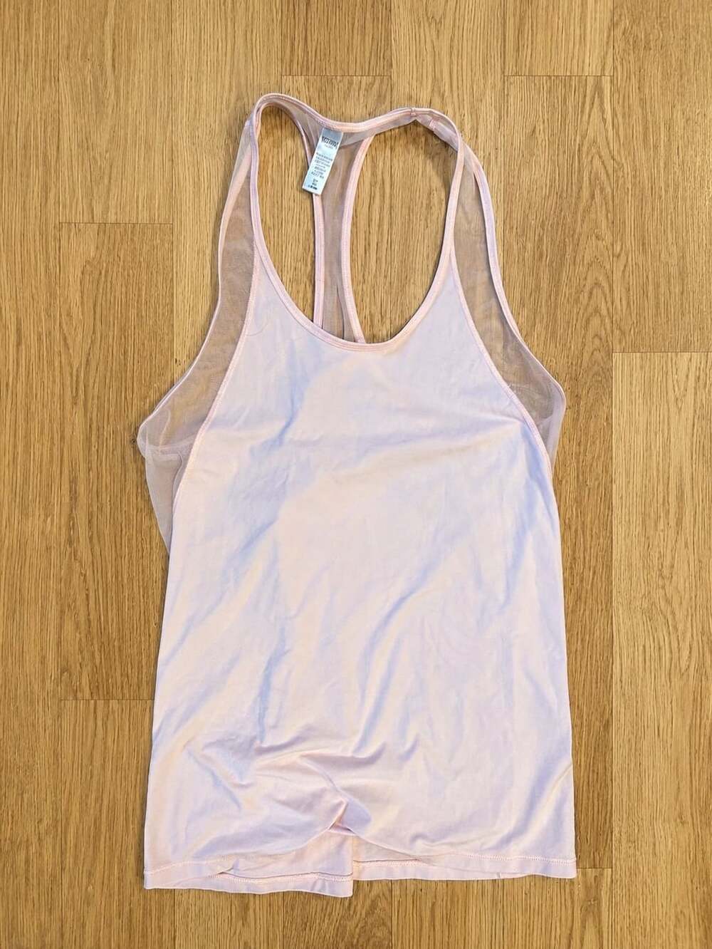 Victoria Sport Light Pink Racerback Tank Top Mesh Detail Sz S